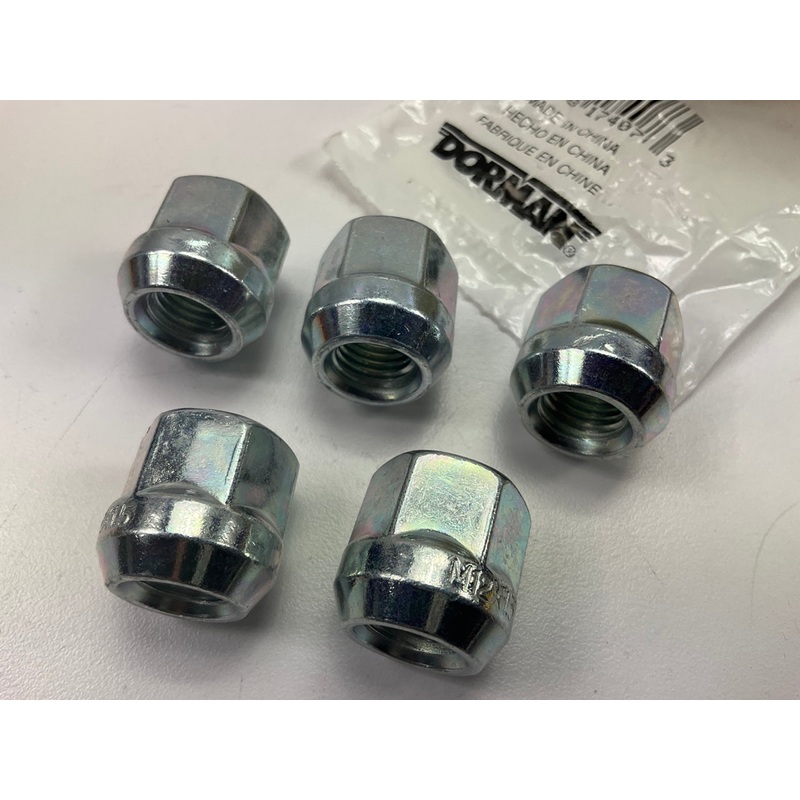 (5) Dorman 611-183 Wheel Nut M12-1.50 Open Bulge Seat - 19mm Hex, 21.4mm Length