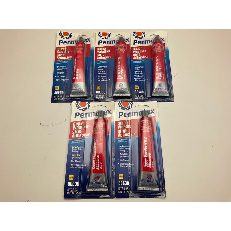 (5) Permatex 80638 Super Weatherstrip Adhesive, 2oz. Tube