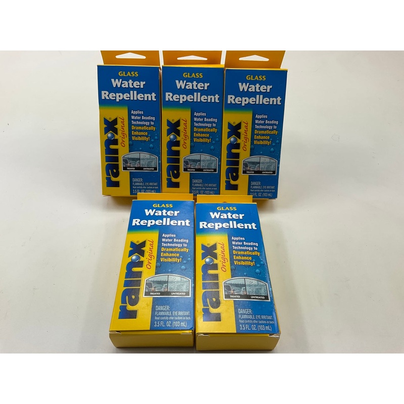 (5) Rain-x 800002245 Glass Treatment Clear Water Repellent, 3.5 Oz Bottles