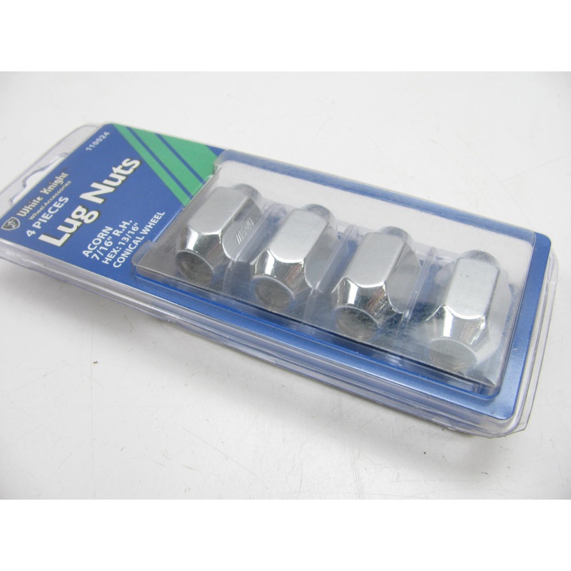 White Knight 110024 Wheel Lug Nuts, 4 / Pack, 7/16'' R.H. THREAD SIZE - ACORN NUT