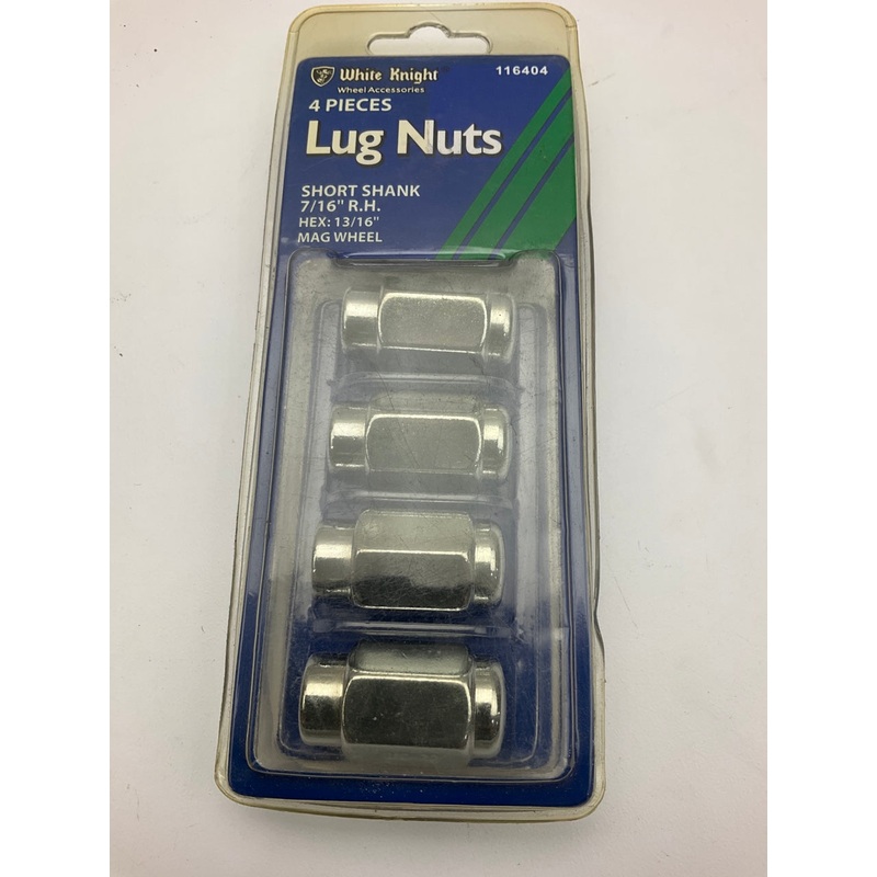 White Knight 116404 Wheel Lug Nuts Short Shank 7/16'' R.H Hex 13/16'' Mag Wheel