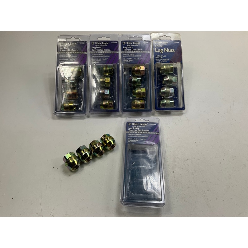 White Knight 120094 OEM DUAL THREAD Lug Nuts 14mm-1.50, 7/8'' Hex - 20/Pack