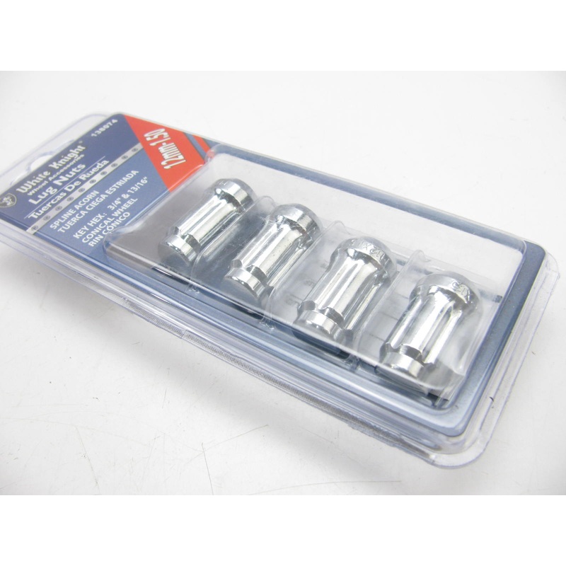 White Knight 138074 Wheel Lug Nuts - 12mm-1.50 Spline Acorn - 4/Pack