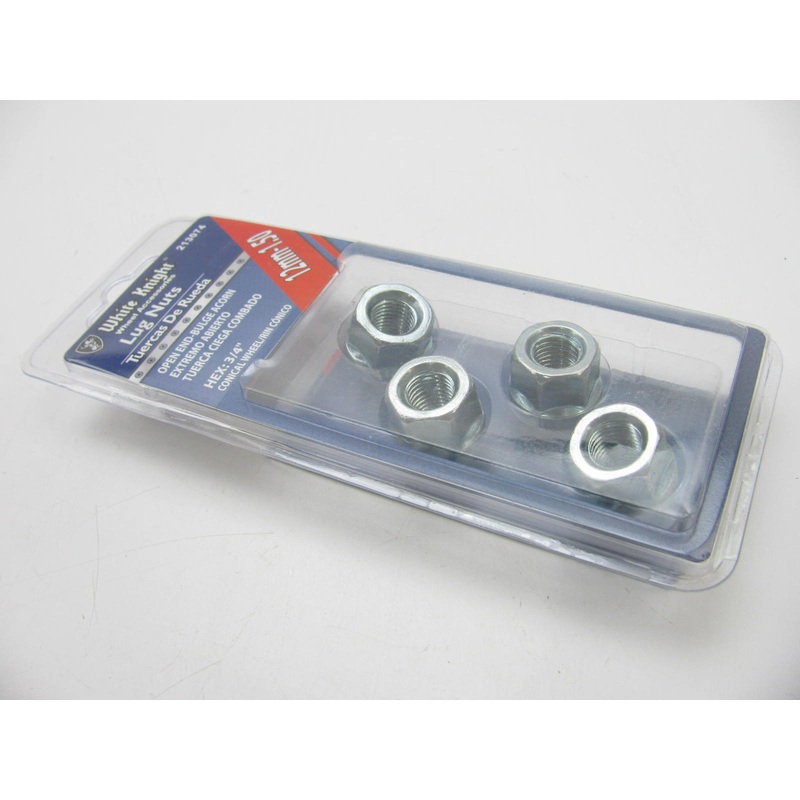 White Knight 213074 Wheel Lug Nuts 12mm X 1.50 Thread Size, 3/4'' Hex; 4-Pack