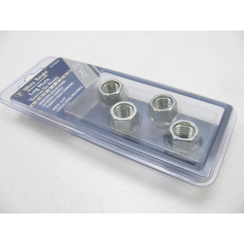 White Knight 213504 Wheel Lug Nuts 14mm X 2.00 Thread Size, 3/4'' Hex; 4-Pack
