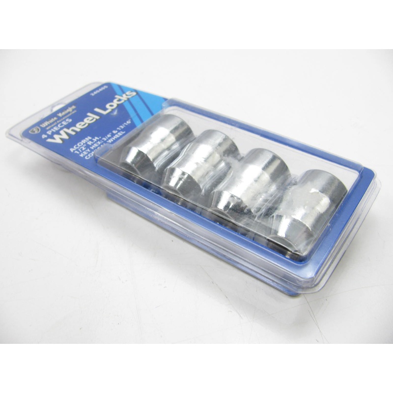 White Knight 240405 Wheel Lock Set Kit - Conical Wheel Acorn 1/2'' R.H. Thread
