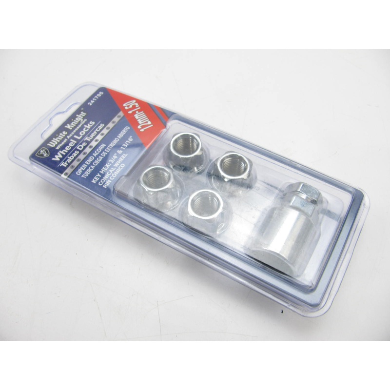 White Knight 241705 Wheel Lock Set (4 Piece) 12mm-1.50 Open End Acorn