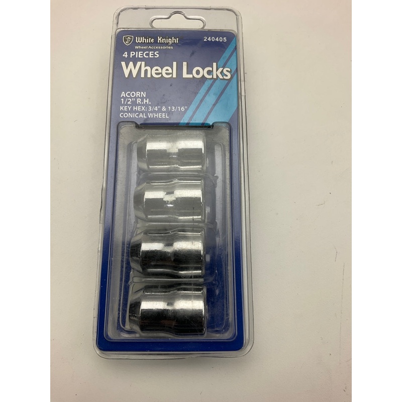 White Knight 242405 Wheel Lock Set Kit: Acorn 1/2'' RH Thread, 3/4'' & 13/16'' Hex