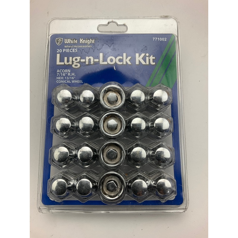 White Knight 771002 20 Pcs Wheel Lugs & Wheel Lock Set Kit