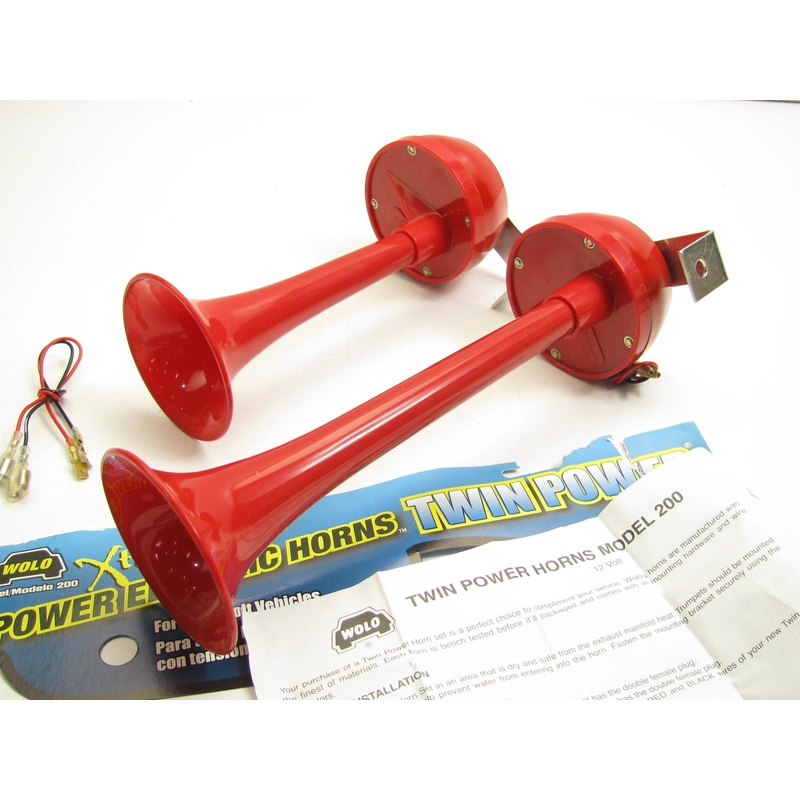 Wolo 200 Twin Power Electric Horn Kit: Low & High Note, 115 Db SUPER LOUD HORNS