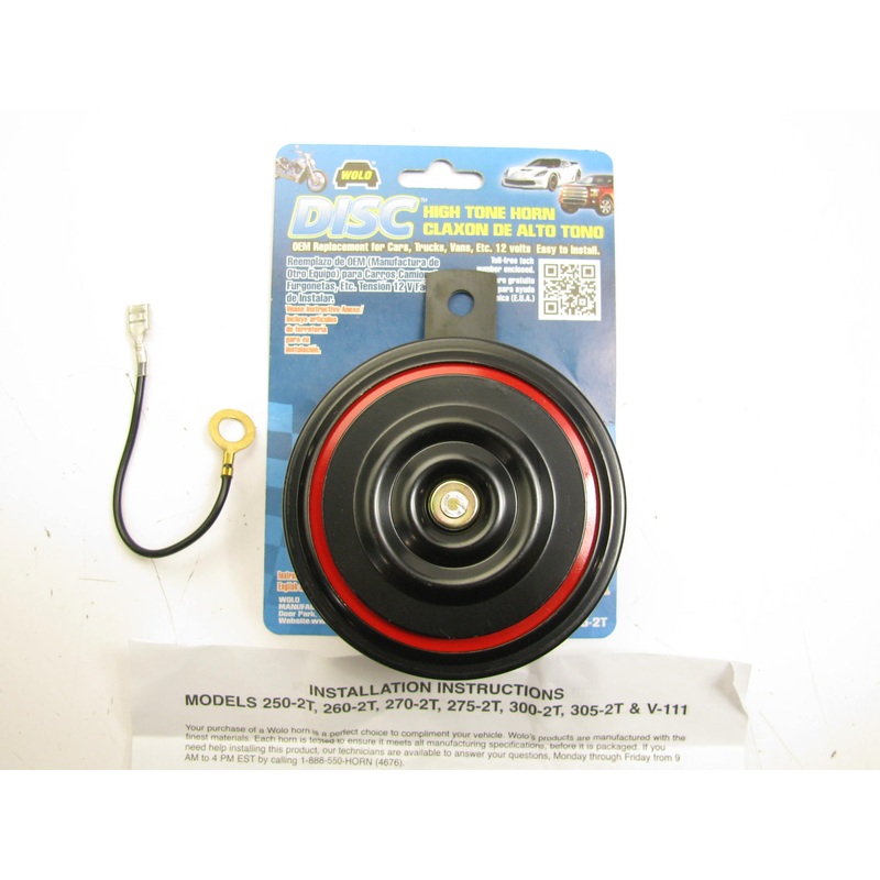 Wolo 305-2T Replacement High Tone Disc Horn, 12V