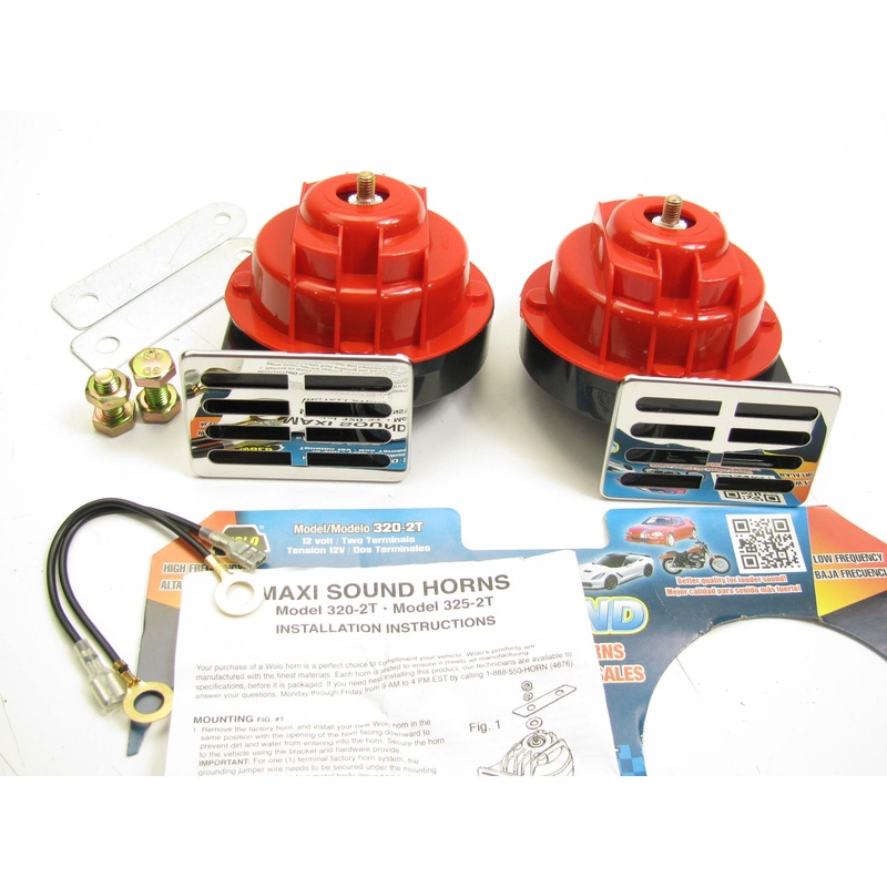 Wolo 320-2T Universal Replacement Horn Set (1 High Tone / 1 Low Tone)
