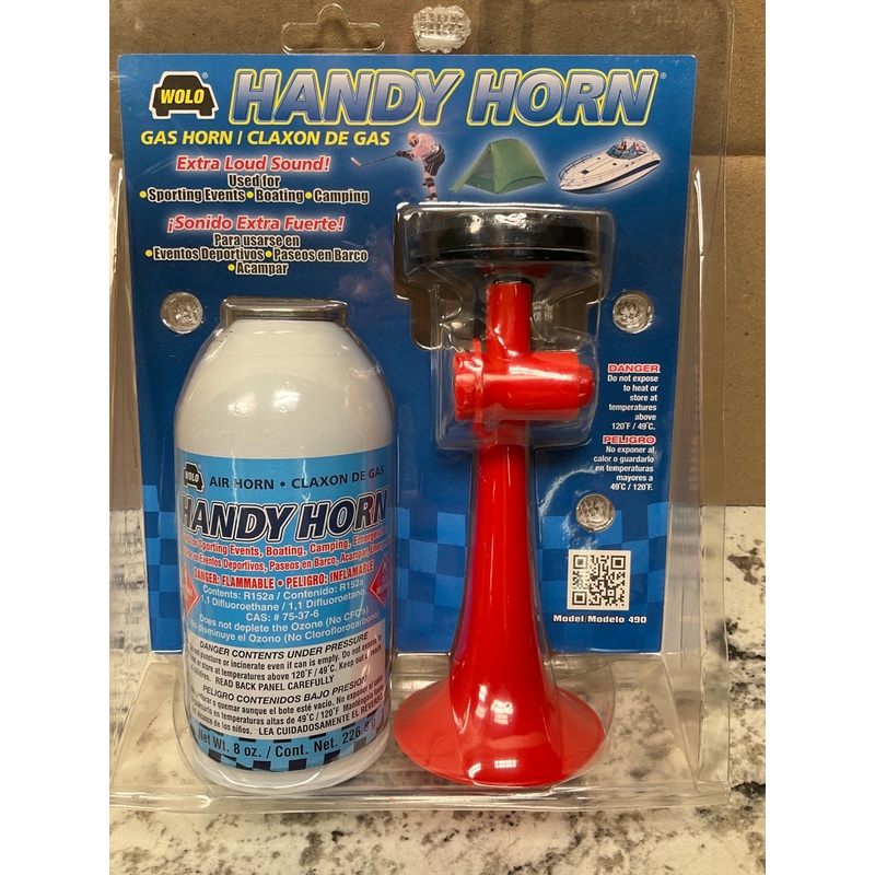 Wolo 490 Handy Horn Hand Held Gas Horn 116 Decibels, 800 Hz