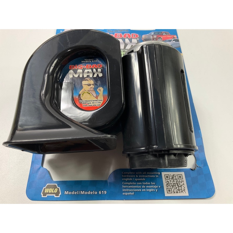 Wolo 619 Big Bad MAX One Piece Black ''Big Rig Sound'' Air Horn 12V