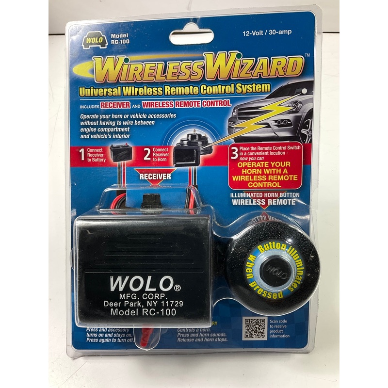 Wolo RC100 Wireless Wizard Universal Remote Control System For Horn
