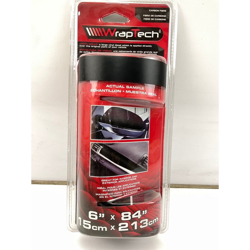 WrapTech 29202 6'' X 84'' Matte Black Vinyl Wrap - Flat Black
