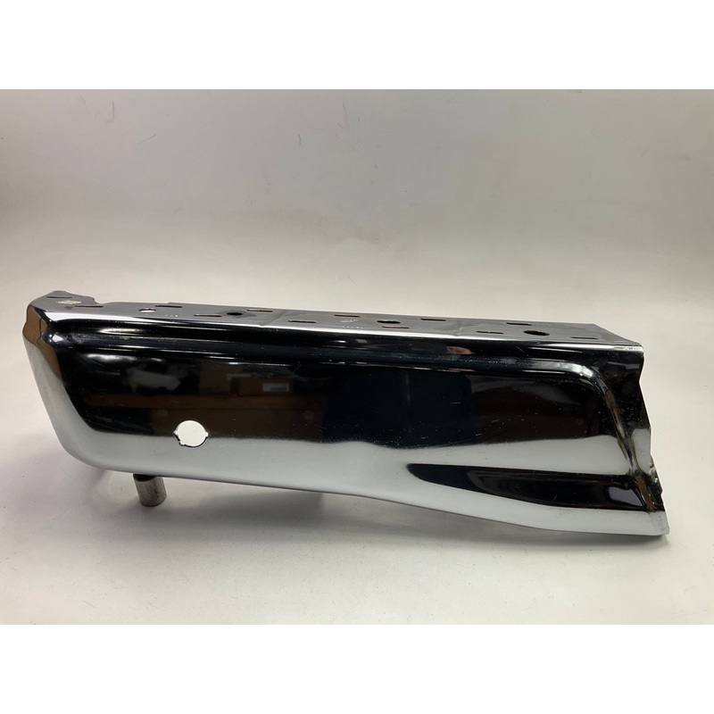 Used OEM Ford Rear Bumper Chrome Left End Cap With Sensor Hole, 15-20 F150 Truck