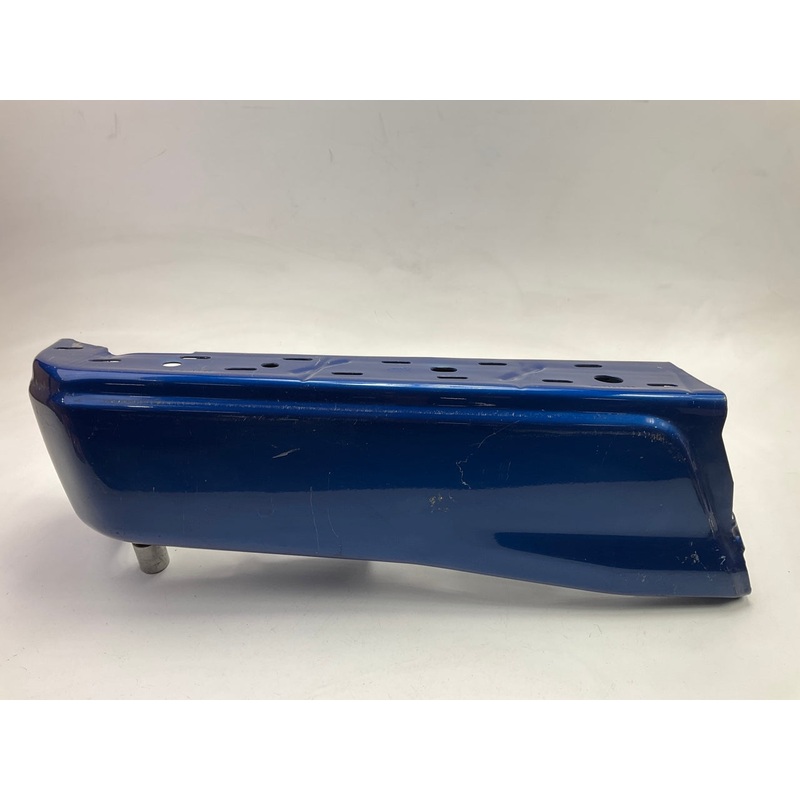 Used OEM Ford Rear Bumper Left End Cap Blue Lightning Color, 15-20 F150 W/O Hole