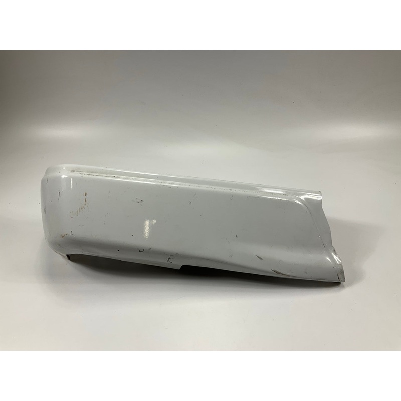 USED OEM Oxford White Rear Bumper Left End Cap 2015-20 F-150 Without Sensor Hole