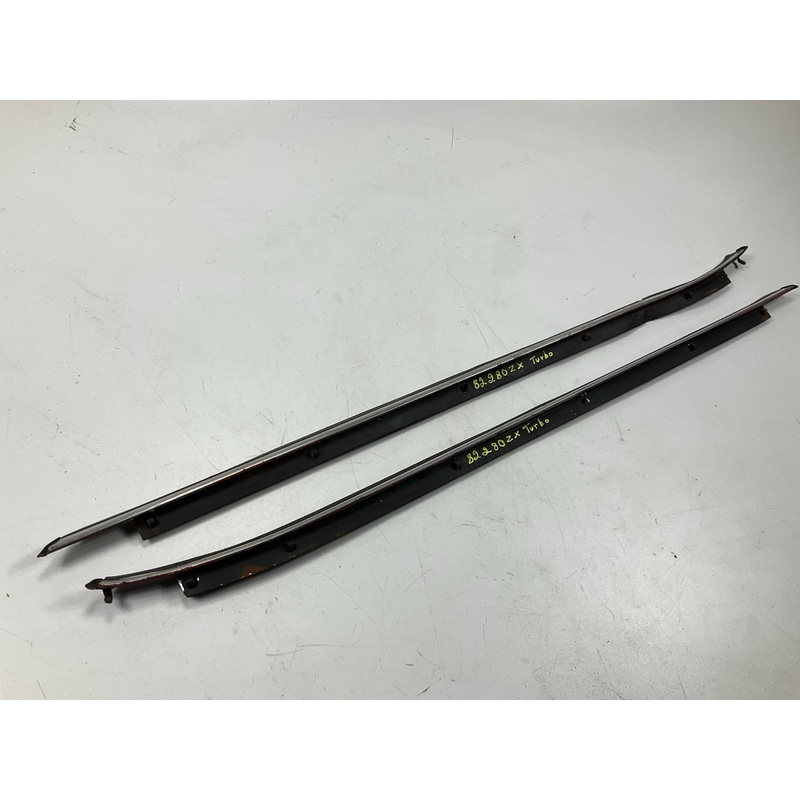 USED #546 Left & Right Chrome Door Top Molding Set OEM For 79-83 Datsun 280zx
