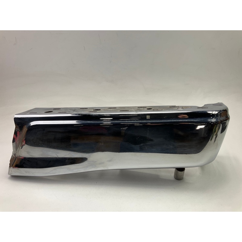 Used #64 OEM Ford Rear Bumper Right End Cap, Chrome, W/O Sensor Hole, 15-20 F150