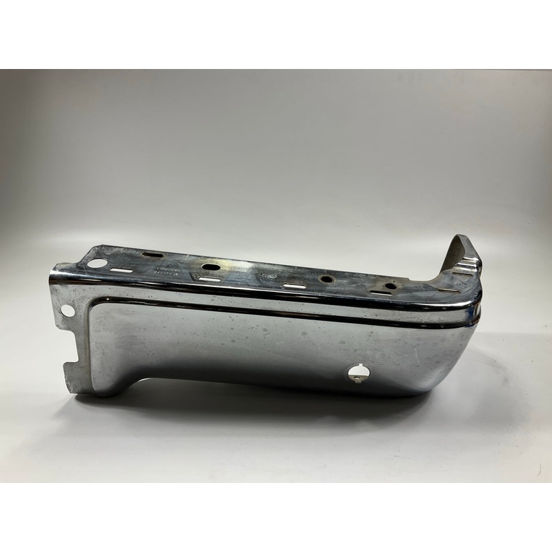 Used #83 OEM Ford Rear Right Bumper End Cap CHROME, WITH Sensor Hole 09-14 F-150